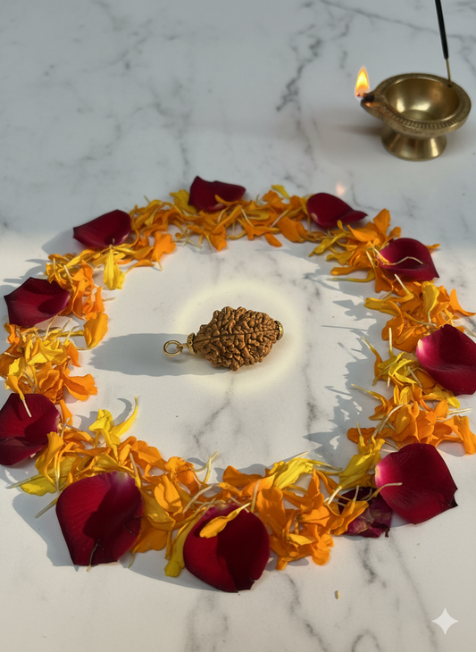 2 Mukhi Rudraksha Gold Plated Pendant