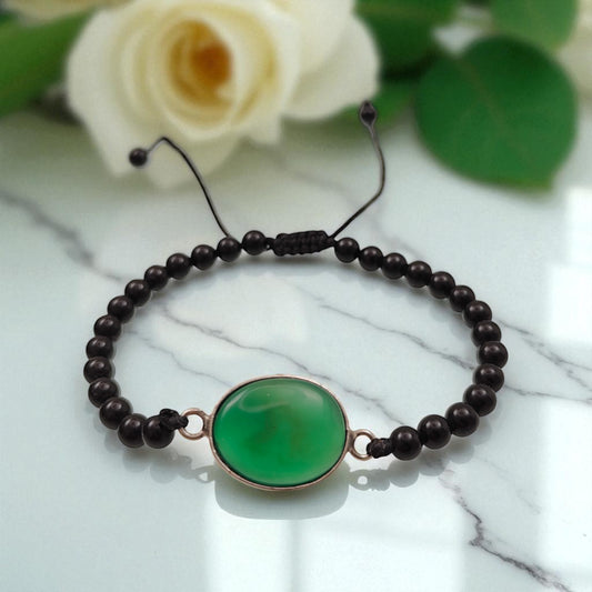 Green Agate & Black Agate Bracelet