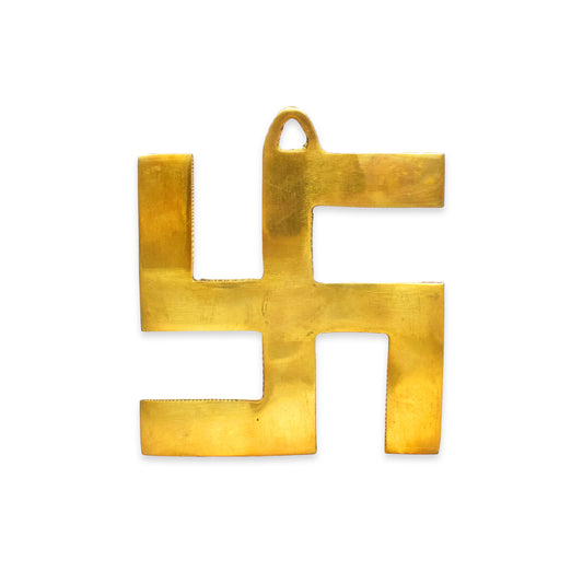 Brass Swastik Wall Decor - 13.97 cm Hanging for Home & Office - 198 g (Approx)