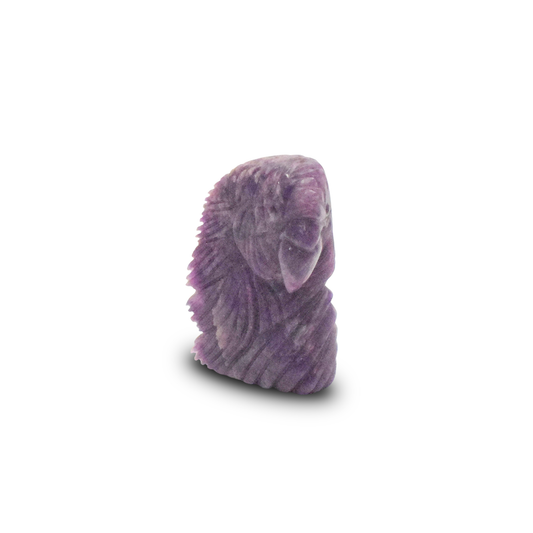 Lepidolite Parrot -  8.89 cm Sculpture Hand Carved, 225 Gram