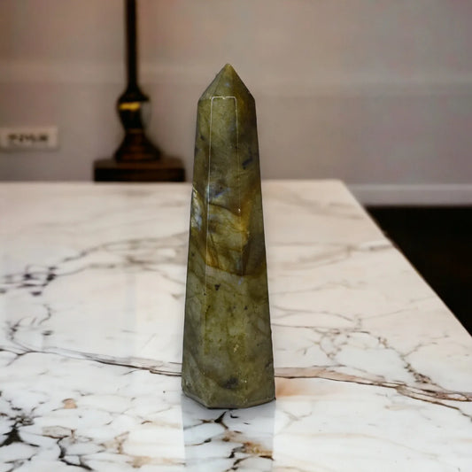 Natural Labradorite Pencil Crystal Wand - 7.62 cm