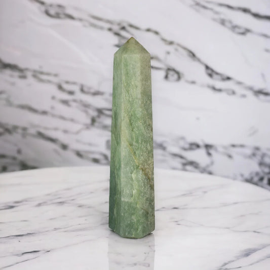 Natural Green Aventurine Pencil Crystal Wand - 9.65 cm