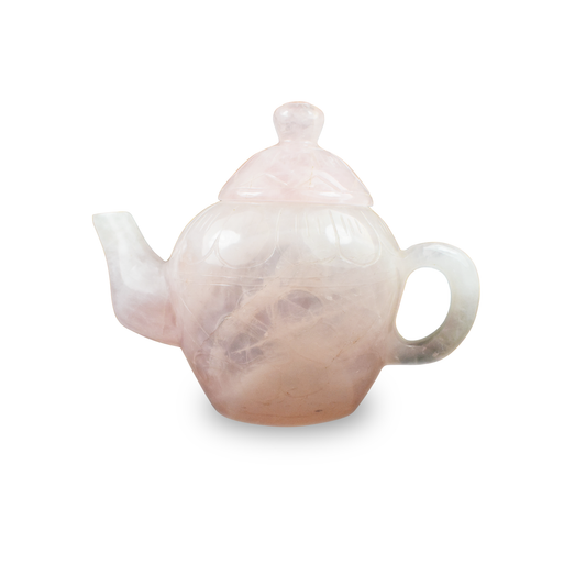 Rose quartz tea set - Tea Kettle and 4 Tea Cups