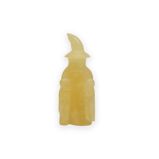 Yellow Aventurine Wizard Statue Figurine - 11.43 cm