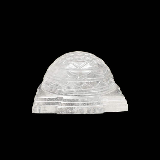 Clear Quartz Yantra Figurine - 7 cm Reiki Crystal Idol, 1340 Gram