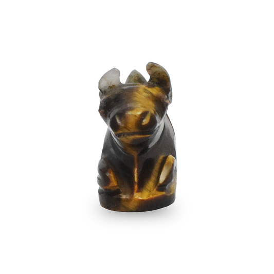 Tiger Eye Nandi - 16.51 cm Handcrafted Crystal 100 Gram (Approx)