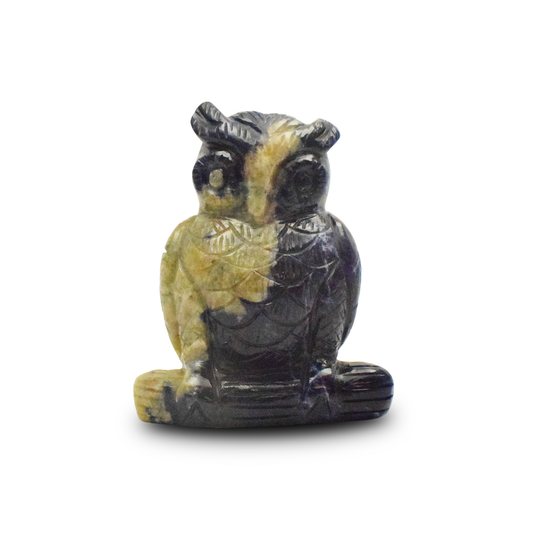 Sodalite Owl -  12.7 cm Sculpture Hand Carved, 700 Gram