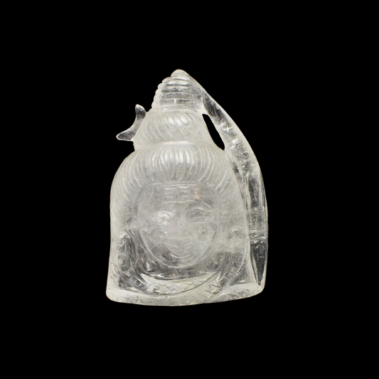 Clear Quartz Lord Shiva Head - 7.62 cm