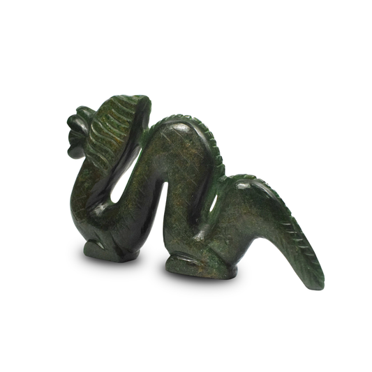 Green Aventurine Dragon -  10.16 cm Sculpture Hand Carved, 350 Gram