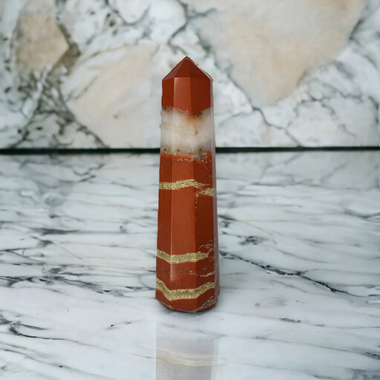 Natural Red Jasper Pencil Crystal Wand - 9.14 cm