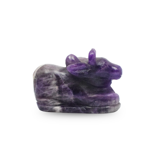 Amethyst Nandi - 17.78 cm Handcrafted Crystal 130 Gram (Approx)