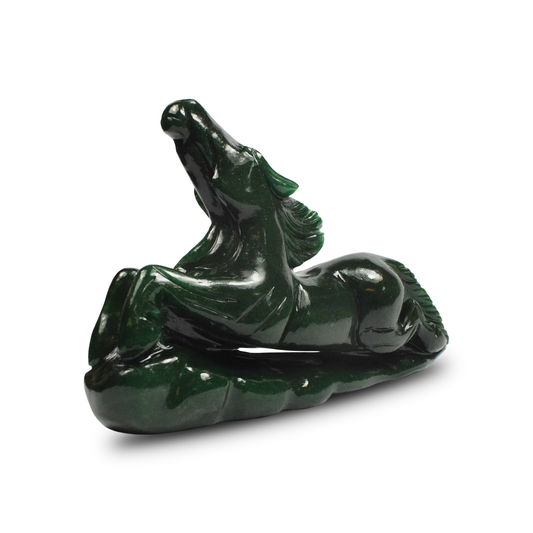 Green Aventurine Horse -  11.43 cm Sculpture Hand Carved, 777 Gram