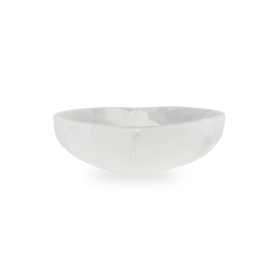Selenite Heart Bowl - 16.0 cm, Crystal for Cleansing & Charging