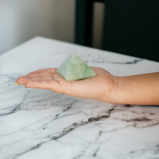 Green Aventurine Pyramid – 5.08 cm Crystal for Reiki & Healing (80–90 Gram)