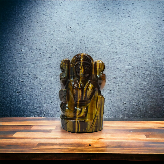 Tiger Eye Crystal Laxmi - 7.62 cm Handcrafted Figurine (170-180 Gram)