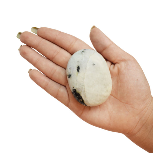 Natural Moonstone Healing Crystal palm Stone for Meditation (90-100 Gm)