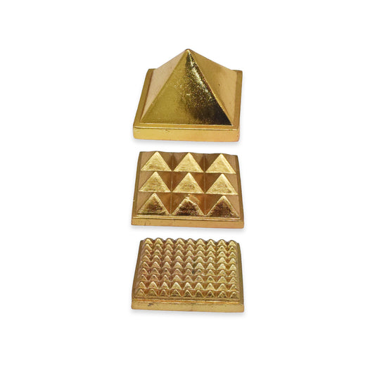 Brass Vastu Pyramid Set - 5.08 cm, Ideal for Home, Office & Temple - 100 g (Approx)