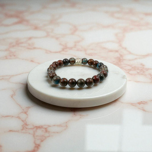 Chrysocolla Communication & Healing Bracelet ( 8 mm Beads )