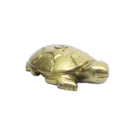 Natural Pyrite Turtle Decorative Showpiece - 11.43 cm Handcrafted Showpiece (370 Gram)