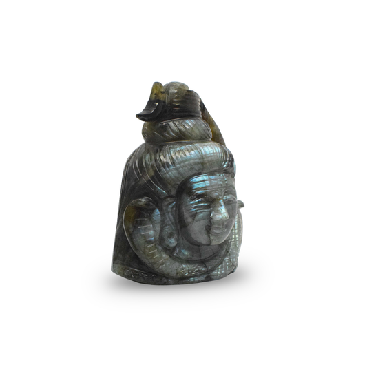 Labrodorite Lord Shiva Head - 8.89 cm