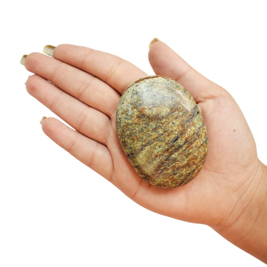 Natural Picture Jasper Healing Crystal palm Stone for Meditation (90-100 Gm)