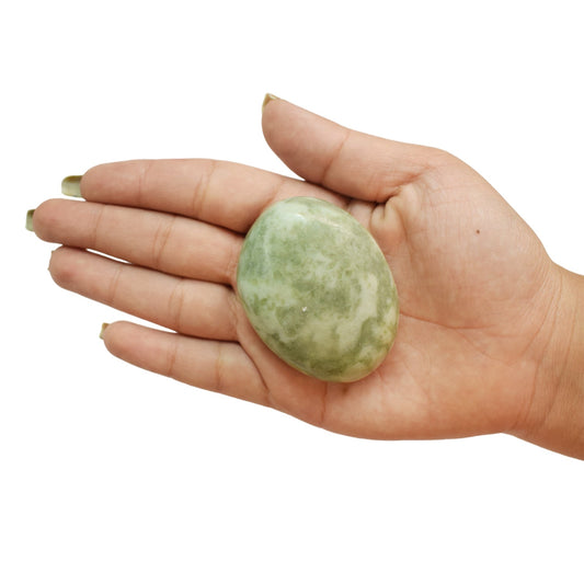 Natural Serpentine Healing Crystal palm Stone for Meditation (70-80 Gm)