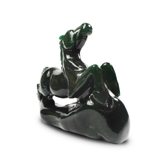 Green Aventurine Horse Sculpture Hand-Carved  12.7 cm Sculpture Hand Carved, 950 Gram
