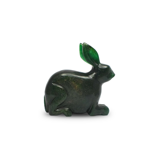 Green Aventurine Rabbit - 7.62 cm Sculpture Hand Carved, 200 Gram