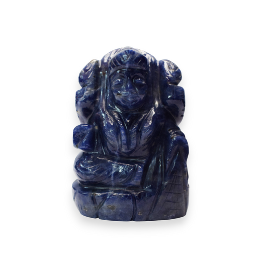 Sodalite Crystal Laxmi - 7.11 cm Handcrafted Figurine (190-200 Gram)