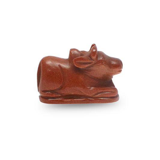 Gold Stone Nandi - 17.78 cm Handcrafted Crystal 130 Gram (Approx)