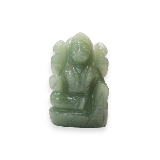 Green Aventurine Crystal Laxmi - 6.85 cm Handcrafted Figurine (140-150 Gram)