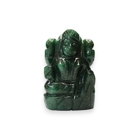 Green Jade Crystal Laxmi - 7.62 cm Handcrafted Figurine (185-195 Gram)