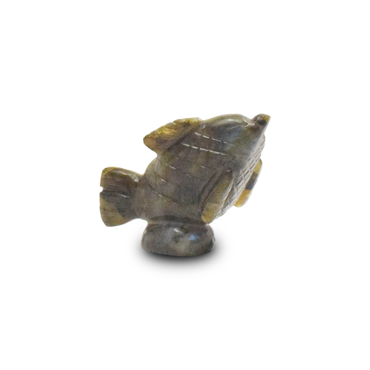 Labrodorite Fish -  6.35 cm Sculpture Hand Carved, 180 Gram