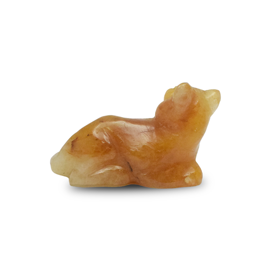 Yellow Aventurine Cat - 8.89 cm Sculpture Hand Carved, 175 Gram