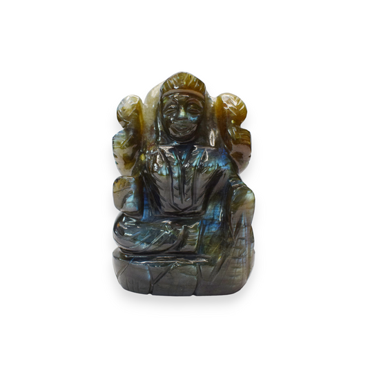 Labradorite Crystal Laxmi - 7.62 cm Handcrafted Figurine (180-190 Gram)
