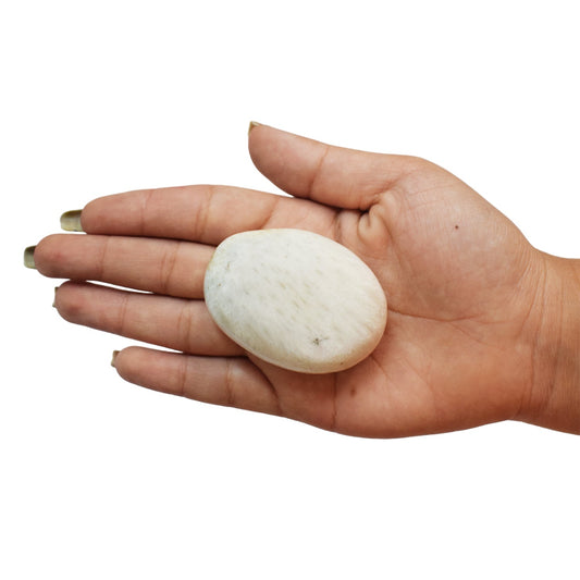 Natural Scolecite Healing Crystal palm Stone for Meditation (60-70 Gm)