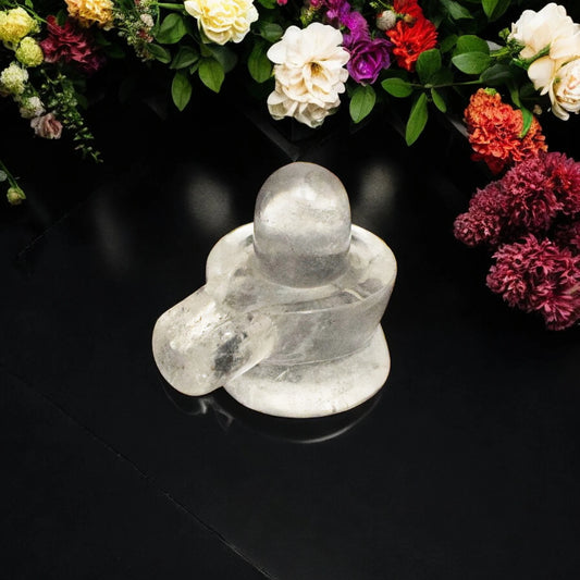 Crystal Shivling - 5.08 cm Handcrafted Crystal 93 Gram (Approx)