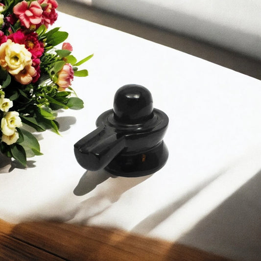 Black Obsidian Shivling - 7.62 cm Handcrafted Crystal 162 Gram (Approx)