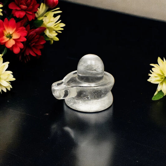 Crystal Shivling - 5.08 cm Handcrafted Crystal 79 Gram (Approx)