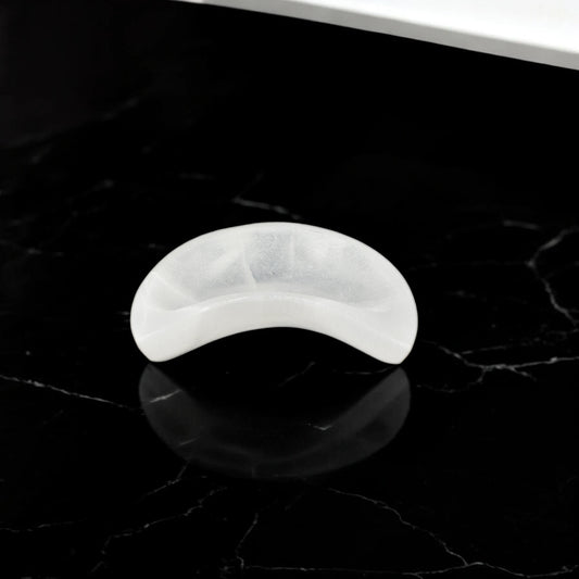 Selenite Moon Bowl - 10.16 cm, Crystal for Cleansing & Charging