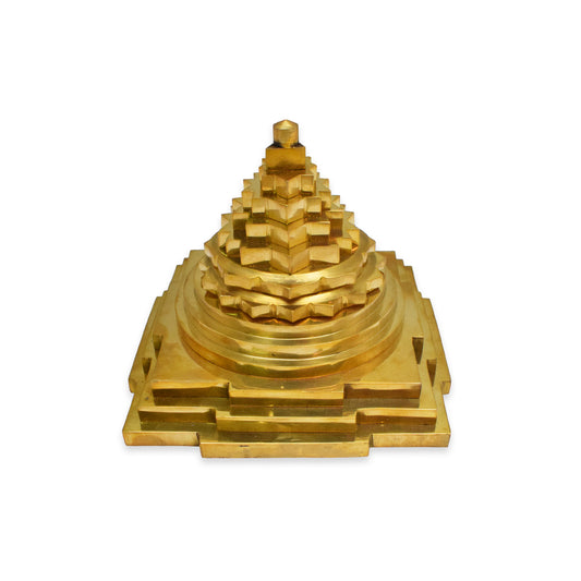 Brass Meru Shri Yantra - 13.97 cm, Ideal For Home/Office - 2.3 Kg (Approx)