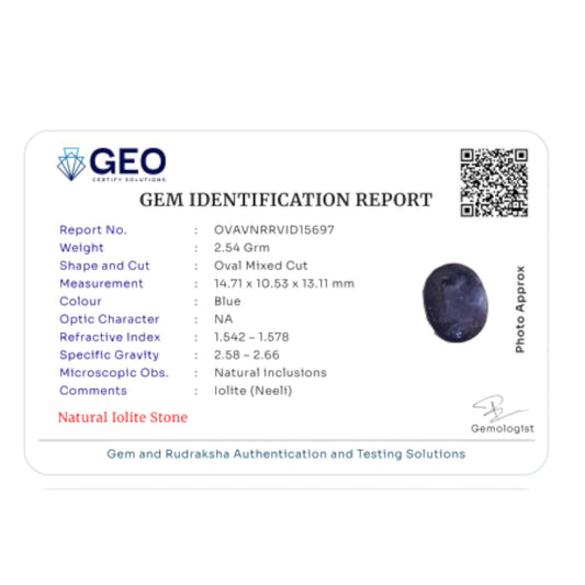 Natural Iolite 12.7 Carat