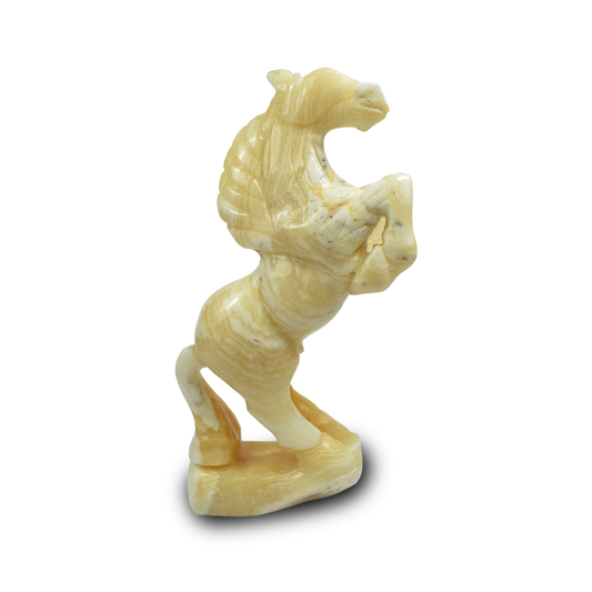 Yelllow Calcite Horse -  22.86 cm Sculpture Hand Carved, 1268 Gram