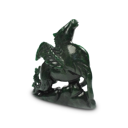 Green Aventurine Horse -  15.24 cm Sculpture Hand Carved, 597 Gram