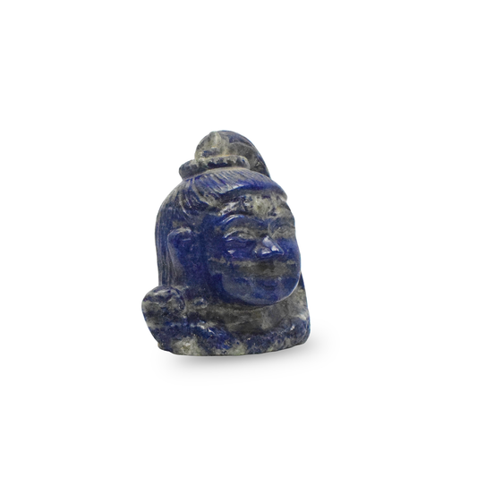 Lapis Lazuli Lord Shiva Head - 7.62 cm