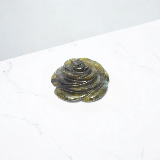 Labrodorite Rose Flowers for Showpiece, Vastu & Feng Shui - 5.08 cm Handcrafted Showpiece (105 Gram)