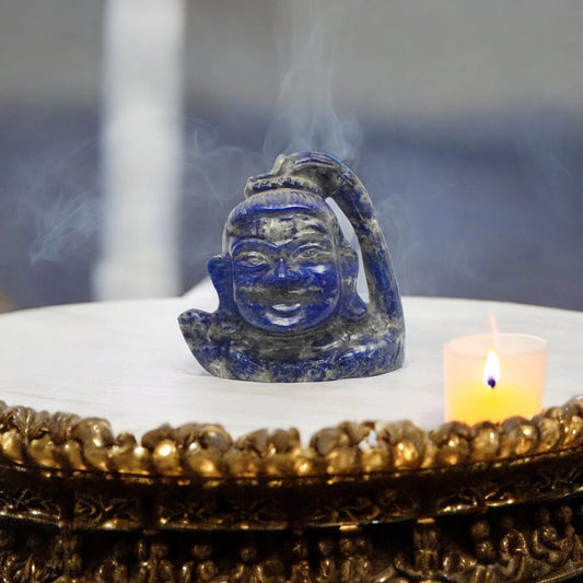 Lapis Lazuli Lord Shiva Head - 7.62 cm