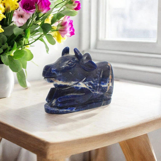 Sodalite Nandi - 19.05 cm Handcrafted Crystal 120 Gram (Approx)