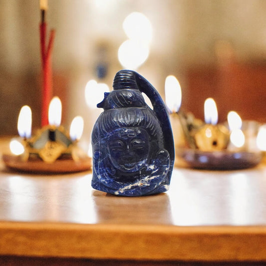 Sodalite Lord Shiva Head - 6.35 cm
