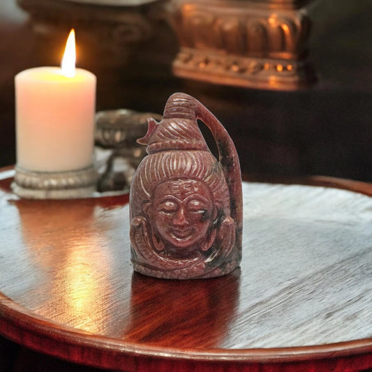 Rhodonite Lord Shiva Head - 6.99 cm